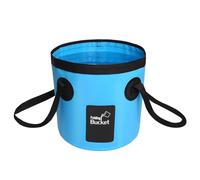 12L Portable Folding Water Bucket, Folding Bucket Camping Storage Container, Foldable Bucket, Storage Container for Washing Hiking Shoes with the Wake (Light Blue)