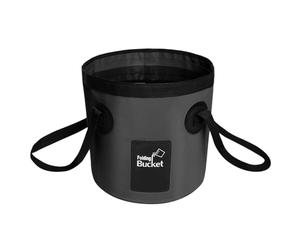 12L Portable Folding Water Bucket, Folding Bucket Camping Storage Container, Foldable Bucket, Storage Container for Washing Hiking Shoes with the Wake (Black)