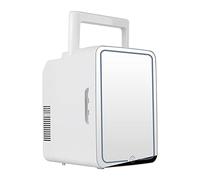12L Portable Mini Fridge Makeup Mirror AC DC Cooler Warmer for Cosmetics | 3-Level Adjustable LED Brightness For Daily Care Full Makeup Detail Skincare Cools 22°C Below Ambient Heats 65°C 48W Portable