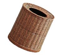 12L Rattan Woven Wastebasket with Plastic Insert, Open Top for Bathroom | Handwoven Double-Wall Design, round Rustic Finish, Suitable for Guest Bathrooms, Bedrooms, Offices and Small Household Waste