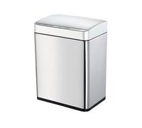 12L Smart Sensor Recycling Bin - Large Metal Trash Can for Kitchen & Living Room - Sleek Silver Garbage Storage Ideal Waste Paper Basket Eco-Friendly Design