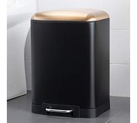 12L Smart Trash Can with Lid | Silent Foot-Step | inless Steel Garba Bin for Kitchen, Living Room & Bathroom | Sk Silver & Black Design