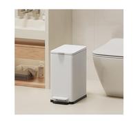 12L Stainless Steel Kitchen Trash Can with Pedal Closed Design Waterproof & Easy to Clean Ideal for Home & Office Use White Color.