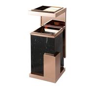 12L Stainless Steel Trash Can with Ashtray Marble Waste Bin Stylish Garbage Container for Home & Office Modern Design & Easy to Clean