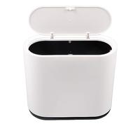 12L Trash Can with Press Top Lid, 2.7 Gallons Plastic Garbage Bin, Slim Wastebasket for Bathroom, Kitchen, Toilet, Office, Room, Bedroom, Slim Garbage Bin Wastebasket for Craft