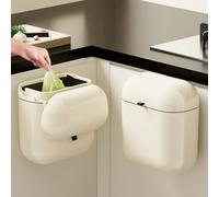 12L Wall-Mounted Trash Can with Lid - No Drill Hanging Garbage Bin for Kitchen, Bathroom, Bedroom, RV - Space-Saving Compost Collector and Waste nizer