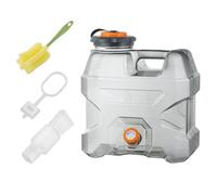 12L Water Jug Clear Gray Water Container with Spigot Emergency Water Storage for Outdoor Hiking Camping Home Use