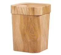 12L Wooden Trash Can, Retro Rectangular Waste Basket, Plastic Liner, Antique Style, Ideal for Bathroom & Bedroom, Large Paper Waste Bin, Home Decor