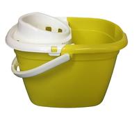 12L Yellow Durable Colour-Coded Mop Bucket with Removable Squeegee - Sturdy Polypropylene Cleaning with Anti-Slip Gripper Handle & Pouring Spout - Ideal for Hygienic Home, Kitchen & Industrial Use
