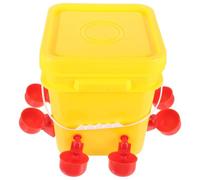 12l Yellow Plastic Poultry Feeder Chicken Waterer Multiple Compartments | Stable PE Construction, Holds Dry or Wet Food, Dual-use Design for Ducks, Geese and Coop Settings