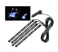 12LED Car Interior Light Strip, Multicolor Ambient Lamp 12LED | with USB Power, 1. Silicone Footwell Dashboard Decor Lighting Kit for Auto Truck Van Fitment(White)