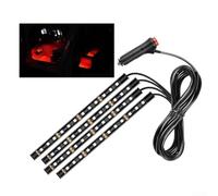 12LED Car Interior Light Strip, Multicolor Ambient Lamp 12LED | with USB Power, 1. Silicone Footwell Dashboard Decor Lighting Kit for Auto Truck Van Fitment(Red)