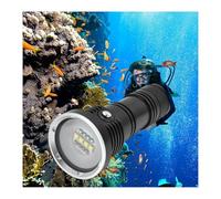 12LED Flashlight - 10000LM Aluminum Dive Light with 3 Lighting Colors - IP68 Submarine Torch for Diving Fishing - 5 Lighting Modes Underwater Flashlight for Outdoor