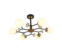 12Light Nordic Chandelier Ceiling Light Fixture Mid Century Design for Kitchen Dining Room Living Room FoyerAmber & Platinum Finish Elegant Modern Lighting