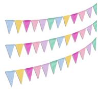 12m Bunting Banner - Reusable Outdoor Waterproof Bunting - 36pcs Imitated Linen Burlap Flags Bunting for Wedding Birthday Party School Festival Garden Decorations (3x4M)