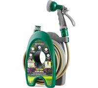12m Mini Garden Hose Pipe 8 Pattern Water Spray Gun Adjustable Nozzles Stand
