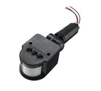 12M PIR Infrared Motion Sensor Detector Wall LED Light Outdoor RF DC12V - Black