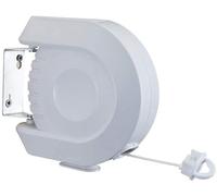 12m Retractable Wall Mounted Metal [Single] Clothes Drying Reel, Heavy Duty Washing Line, Extendable Reel Airer Clothes line Adjustable Clothes Dryer Line Garden outdoor or indoor (12m Single)