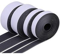 12M Self Adhesive Hook and Loop Tape, Extra Strong Double-Sided Sticky Tape Back Fastening Tape, 20 mm Width, Black