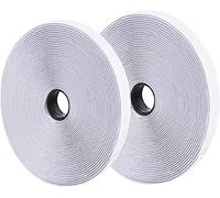 12M Self Adhesive Hook and Loop Tape, Extra Strong Double-Sided Sticky Tape Back Fastening Tape,20 mm Width, White