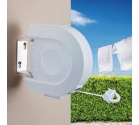 12M Single Line Retractable Clothes Washing Reel Line - Durable And Compact - Wall Mountable - Uv Stable Protective Casing