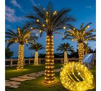 12M Solar Rope String Lights -Warm White 100 LEDS, Waterproof Outdoor Solar Strip Lights, Decorative Fairy Tube Lights for Garden, Decking, Patio, Porch, Caravan, Camping, Party, Halloween &Christmas