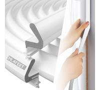 12M White Q-Lon Kerf Weather Strip upvc Door Seal,PU Foam Draft Excluder for Doors,PVC Sound Proofing Window Gasket Rubber Seal Replacement,Front Door Frame Sealing Draught Window Cold Blocker