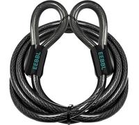 12mm (1/2 inch) Cable Lock, Heavy-Duty Security Cable, Vinyl Coated Braided Steel with Sealed Looped Ends, Black (4', 7', 10', 15' or 30') (30-FT)