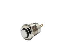 12mm 12V LED Momentary 2 Pins 4 Pins 1NO Latching Brass Nickel Plated vandal High Actuator Metal Push Button Switch IDGTTLDF(YELLOW)