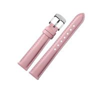 12mm 14mm 16mm 18mm 20mm Calfskin Watch Strap Compatible With Armani FIYTA Fossil DW Casio Women's Cowhide Leather Watchband Lady Bracelet(Pink-silver,12mm-width)
