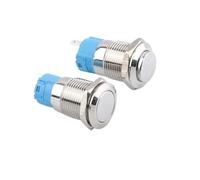 12mm 16mm 19mm 22mm 25mm 28mm Panel Hole Metal Button Switch Power Push Button Flat/High Head Momentary/Locking Soldering NO(30mm,Self locking,Flat head)