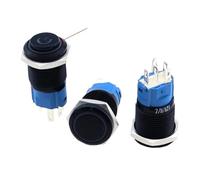 12mm 16mm 19mm 22mm High Head Led Metal Button with Light Reset Self Locking Oxidized Black Power Symbol Switch(High head S B,19MM_12-24V(12V))