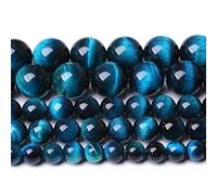 12mm 32PCS Blue Tiger Eye Beads Natural Stone Gemstone Spacer Loose Beads for Jewelry Making DIY Bracelet Semi Precious Beads Strand 15 inches