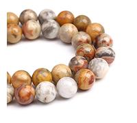 12MM 32PCS Yellow Crazy Lace Agate Beads Natural Stone Spacer for Jewelry Making DIY Bracelet Necklace