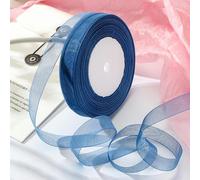 12mm-40mm 50yards Organza Ribbon for Wrapping Christmas Party Home DIY Gift Packaging Wedding Decoration Tapes Handmade Fabric-in blue-12mm Organza