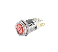 12mm 7a High Current Metal Button Self-locking Self Reset Small Power Switch Round 220V IDGTTLDF(High head yellow)