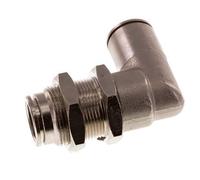 12mm 90deg Elbow Push-in Fitting Brass NBR Bulkhead