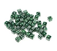 12mm Acrylic Dice 50 D6 Green with Cubes | includes seed inclusions, for Dungeons Dragons, casino games