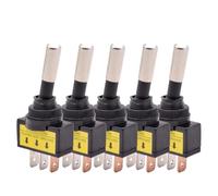12mm Auto Car LED Illuminated Toggle Switch ASW-15D SPST 2 Position 3pin ON OFF 12V 24V DC Red Green Blue Yellow White 5/10pcs(White LED,10pcs,24V)