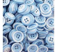 12mm Buttons 2 Tone Layer Stripe Ring Baby Shirt 5 Colours Buy 2 4 Or 8 165D, Baby Blue, 4
