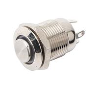 12mm Circle LED Metal Momentary Push Button Switch High Flush 4 Pin 1NO Brass Plated Durable Outdoor Use Red Green Blue White LED (red)
