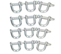 12mm D Shackles Dee Link Towing Rigging Pin Loop Galvanised Steel 12 Pack