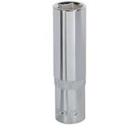 Loops 12mm Forged Steel DEEP Drive Socket - 3/8" Square Drive Polished Chrome Vanadium in Metallics Loops Metallics