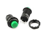 12mm DS-428/427Round Button Switch With Lock Self-locking No Self Reset Red Green White Yellow 6Pcs(Lock green)