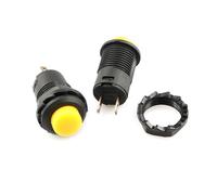 12mm DS-428/427Round Button Switch With Lock Self-locking No Self Reset Red Green White Yellow 6Pcs(Lock yellow)