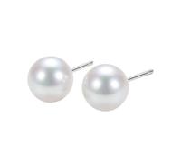 12mm Faux Pearl Stud Earrings, Large Round Imitation Pearl Earrings for Pierced Ears, Silver-Tone Fashion Costume Jewellery Studs for Parties, Weddings & Everyday Wear