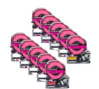 12mm Fluorescent Label Tape 10PK SK12P Compatible With Label Refurbish Refurbish Refurbish Refurbish Refurbish Refurbish Refurbish Refurbish printer LK-4PBF Black On Pink Works With LW-300 LW-400