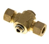 12mm & G1/4'' Brass T-Shape Tee Compression Fitting with Male Threads 75 bar Zinc plated Steel, with NBR insert DIN EN 1254-2