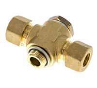 12mm & G3/8'' Brass T-Shape Tee Compression Fitting with Male Threads 75 bar Zinc plated Steel, with NBR insert DIN EN 1254-2
