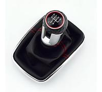 12mm Gear Shift 5 Speed Knob Lever Shifter Gaitor Boot PU Leather, Fits for Volkswagen, for VW, 1999-2004, for Golf 4 IV MK4 GTI R32, for Jetta Car Gear Shifter Knob(Black 5 Speed)(Red 5 Speed a)